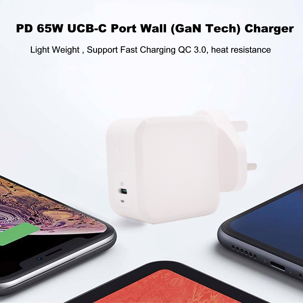 65W USB TYPE C Power Adapter Universal USB-C Wall Charger PD Fast ...